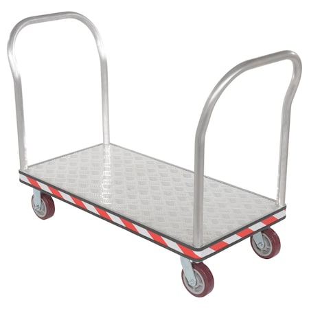 Vestil Aluminum Treadplate Platform Truck Dual Handle 24 x 48 ATP-C-2448-2HDL